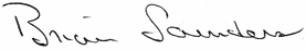 Signature de Brian Saunders